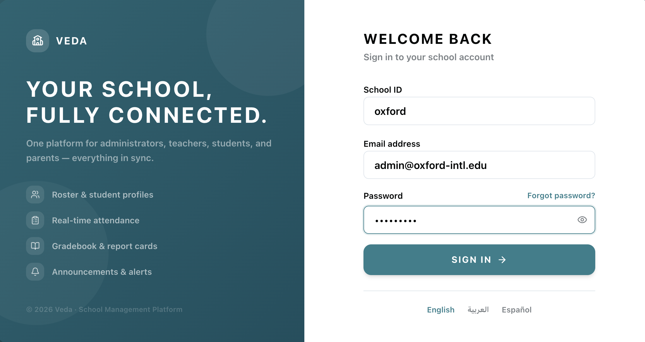 Veda Login